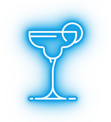 Neon blue margarita icon